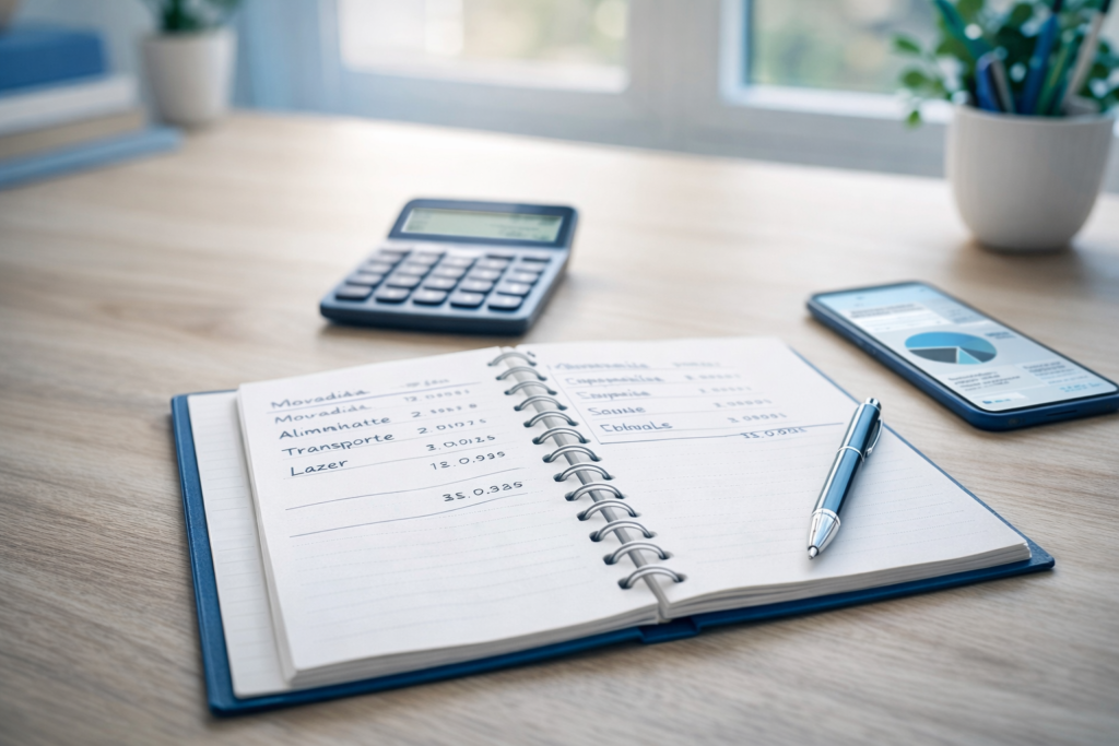 organização do orçamento mensal e controle de gastos