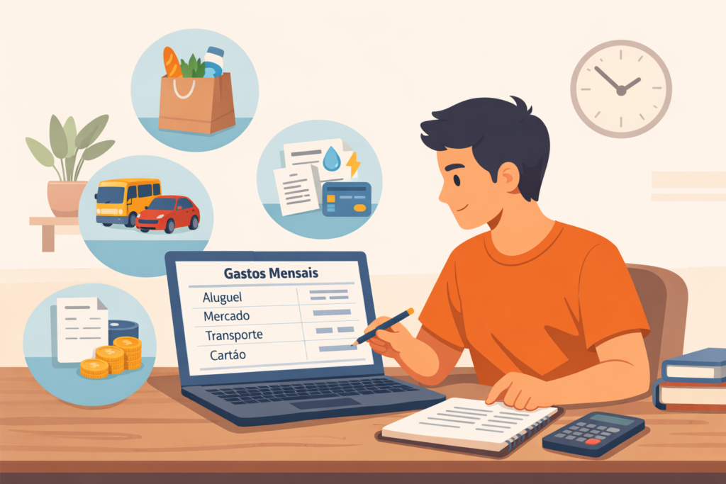 controle de gastos para parar de viver de salário em salário.